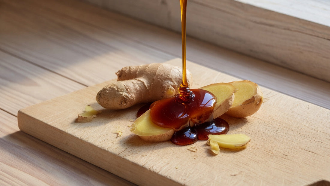 Honey and ginger ingredients for a Kryddöl highball